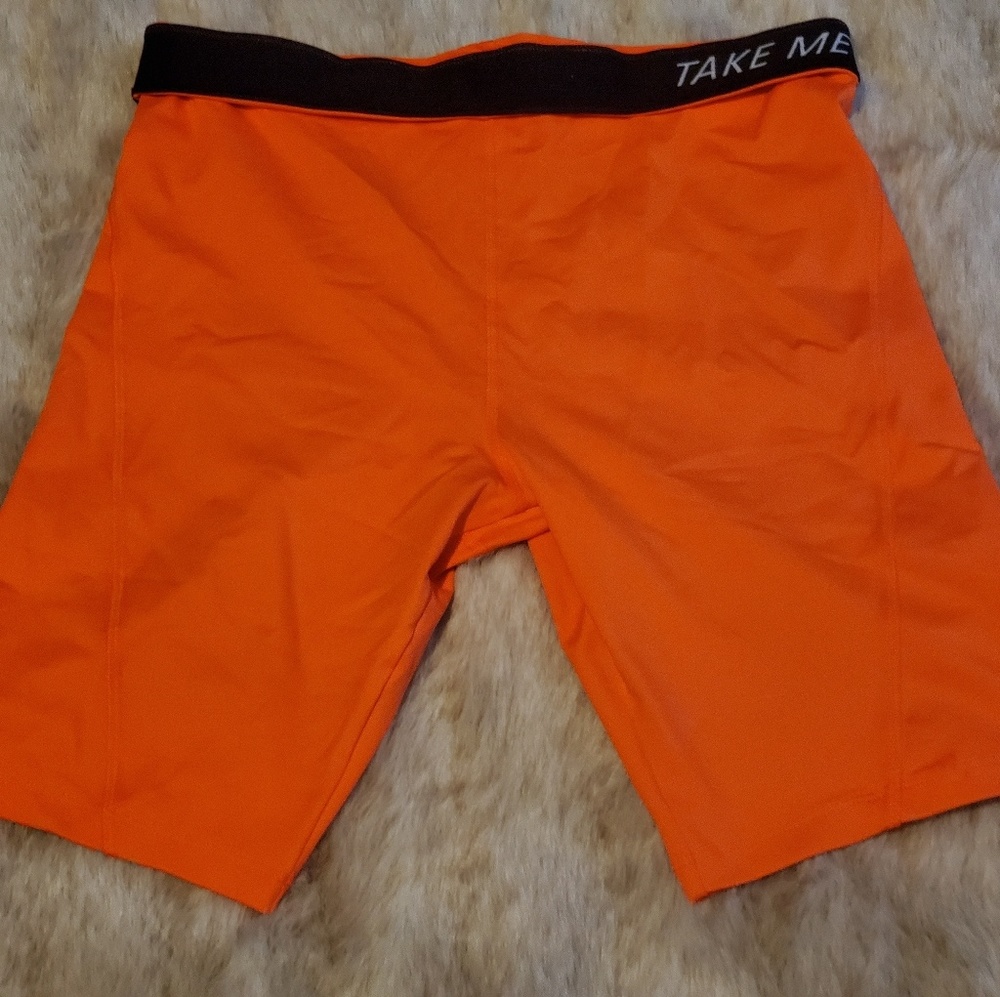 Neon Orange Active Shorts